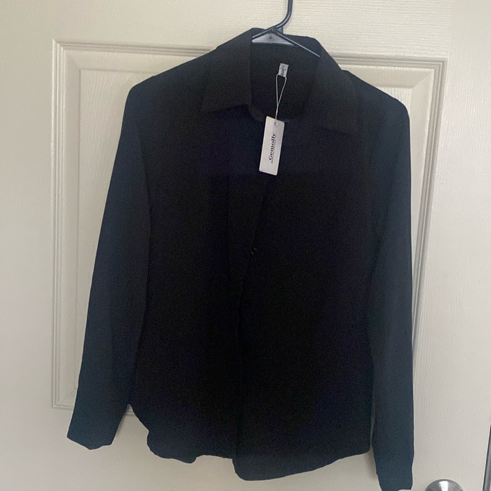 Black Button Down Top